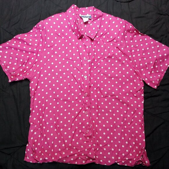 Vintage Pendleton MCM Polka Dots Button Shirt Short Sleeve - Picture 2 of 6